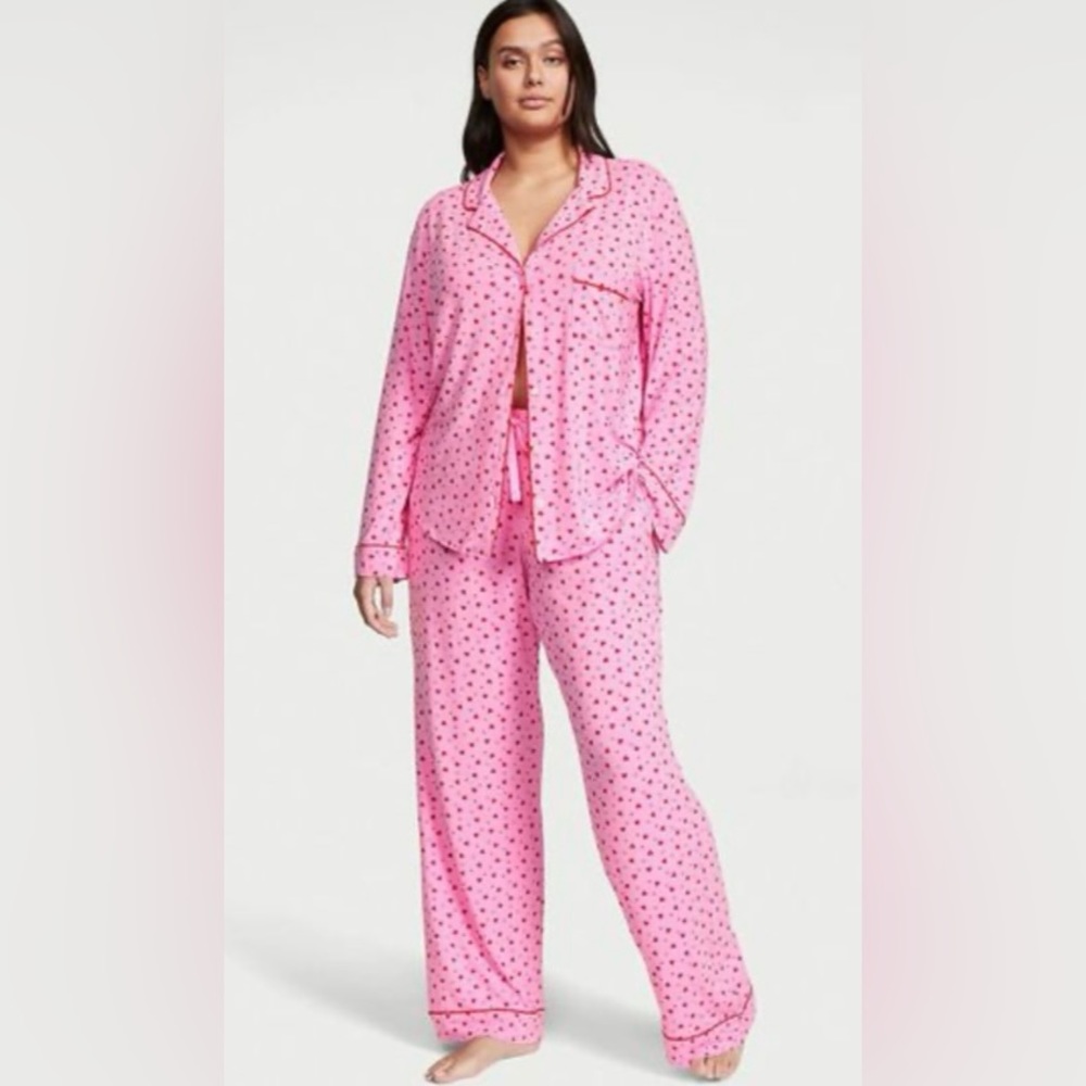 Victoria’s Secret Modal Long Pajama Set 💗❤️ hearts M/Short